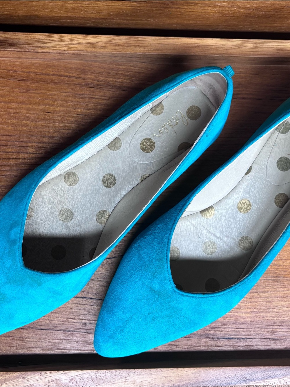 Boden Teal Pointed-Toe Suede Flats
